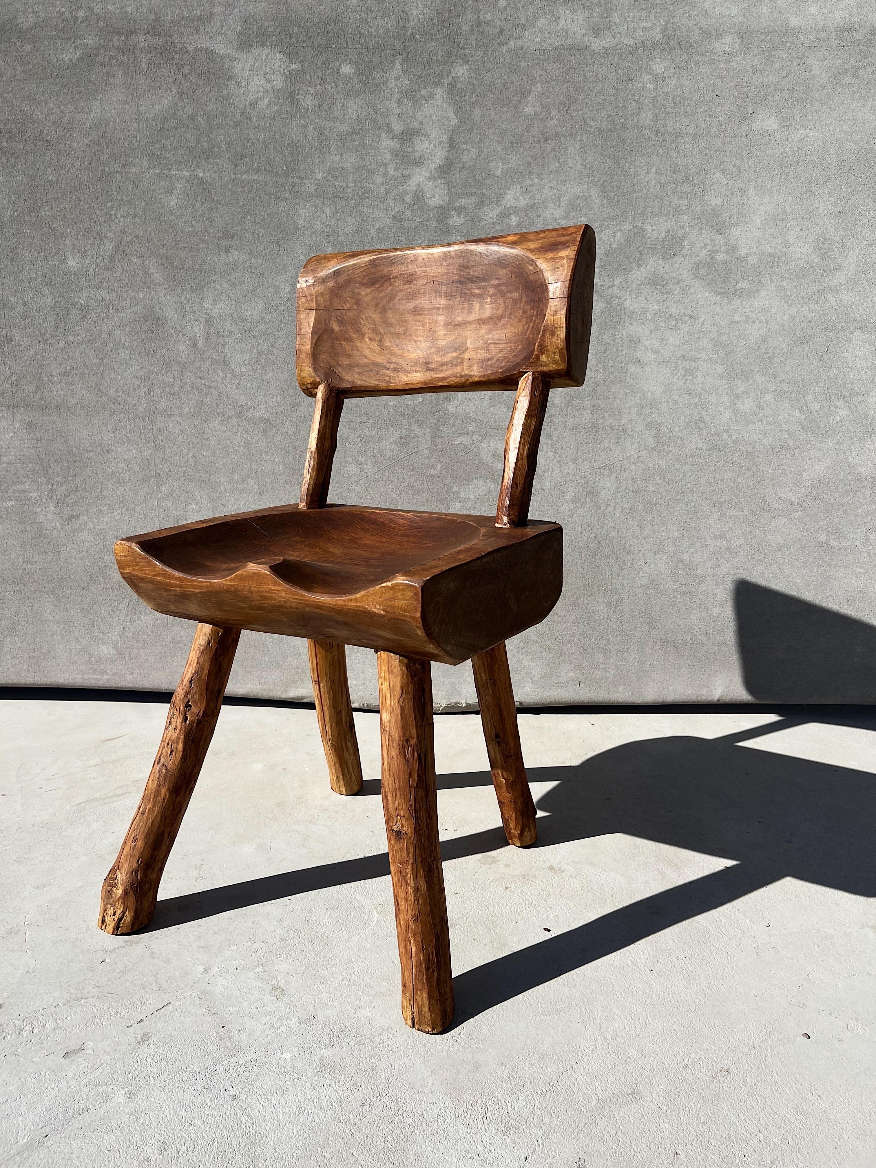 Vintage Wabi Sabi Artisanal Wood Dining Chairs, Set of 16 5