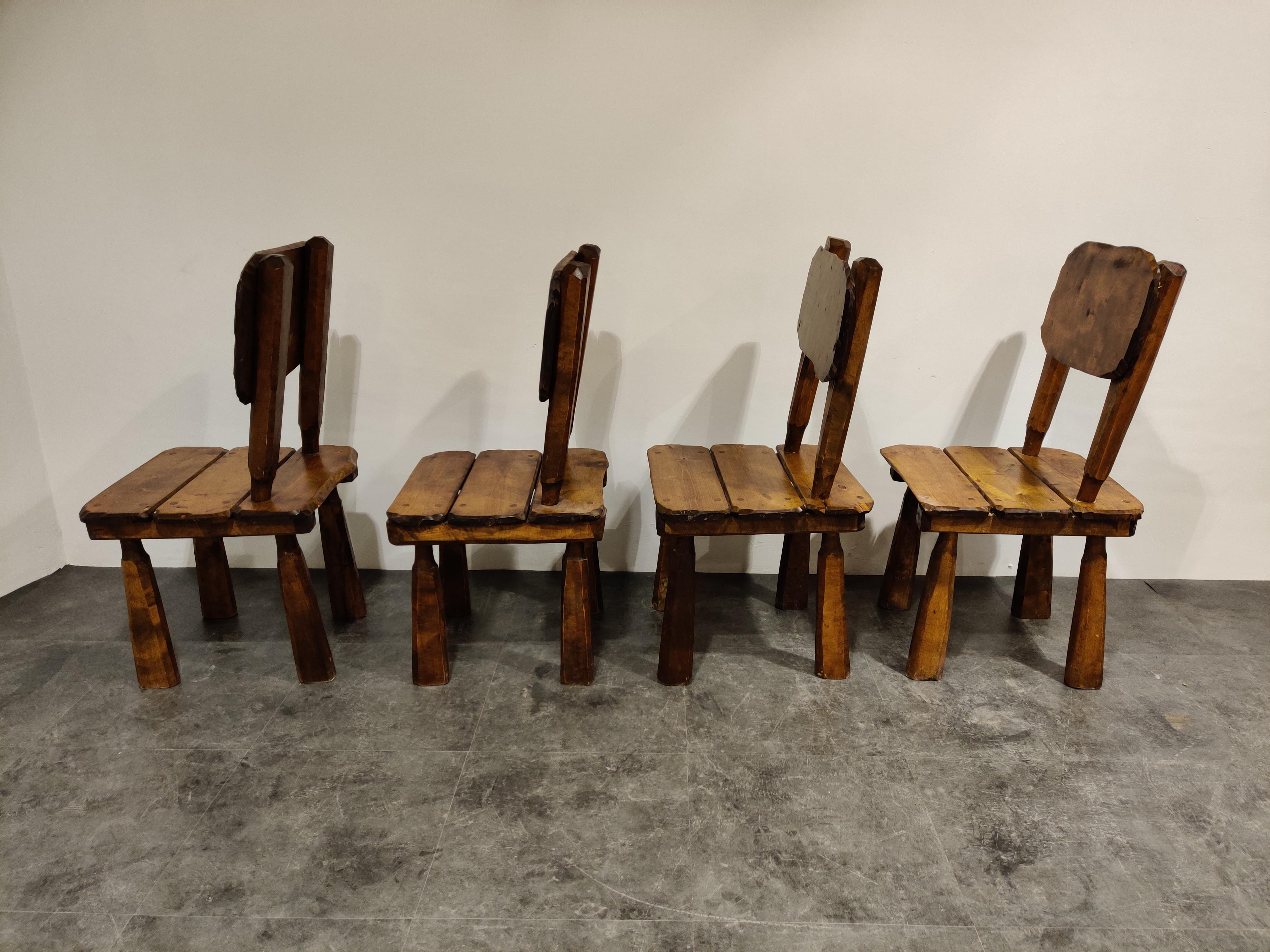 Vintage Wabi Sabi Dining Chairs and Table, 1960s 3