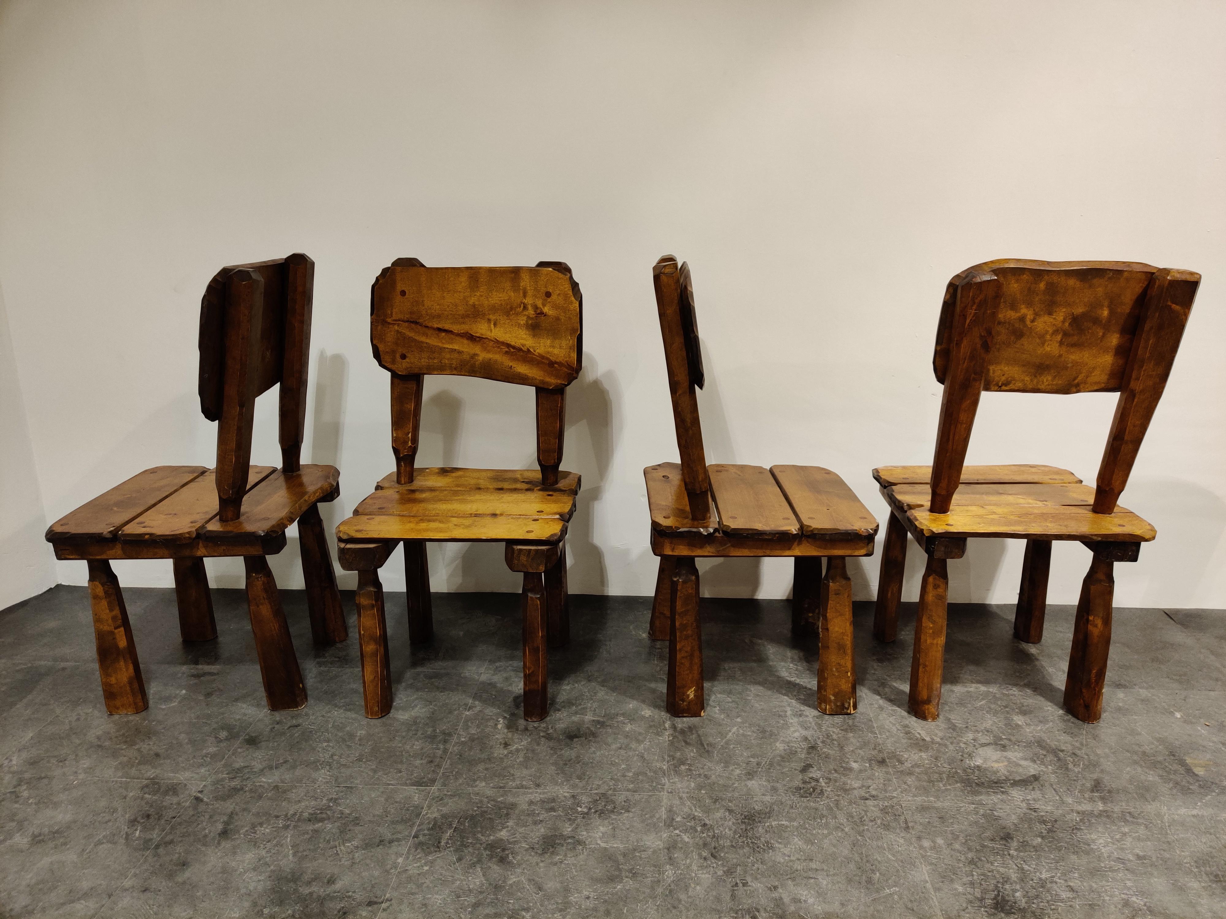 Vintage Wabi Sabi Dining Chairs and Table, 1960s 5