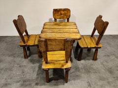 Vintage Wabi Sabi Dining Chairs and Table, 1960s