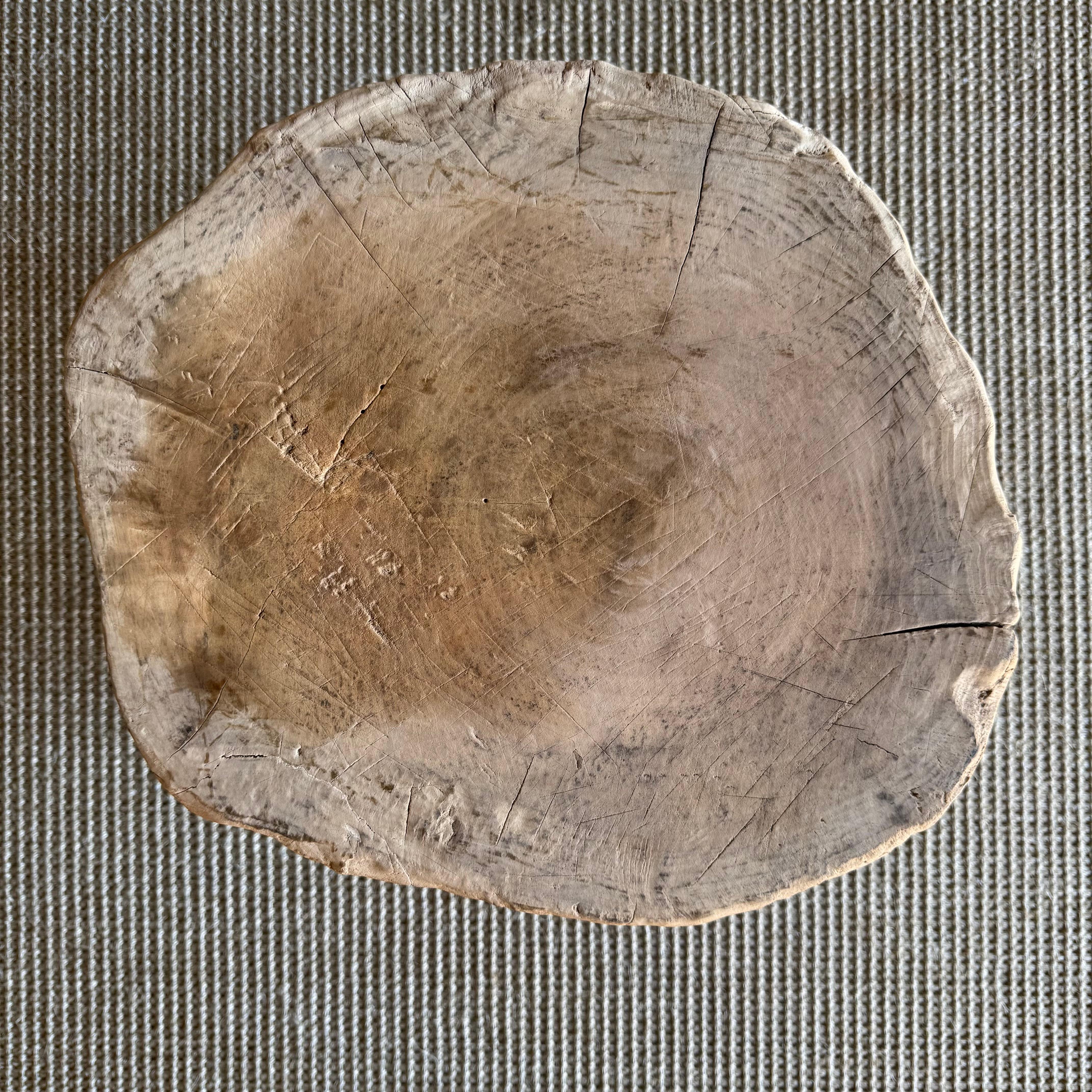 Vintage Wabi Sabi Ulme Wood Slice Beistelltisch im Zustand „Gut“ im Angebot in Old Town Orange, CA