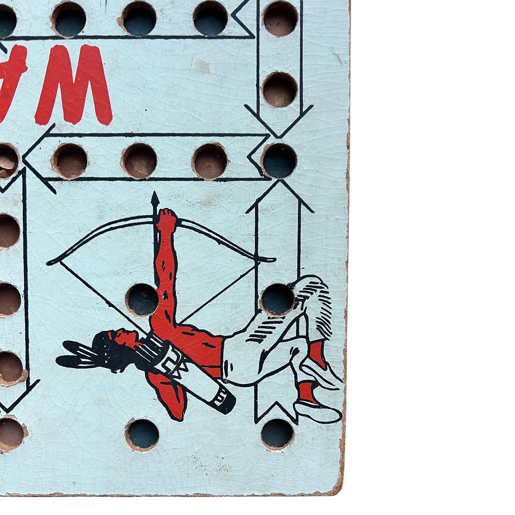 Américain Jeu de pachisi réversible et damier Vintage By - Mid-Century Folk Art en vente