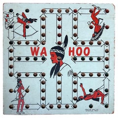 Vintage Wahoo Reversible Pachisi Game Board and Checker – Mid-Century Folk Art