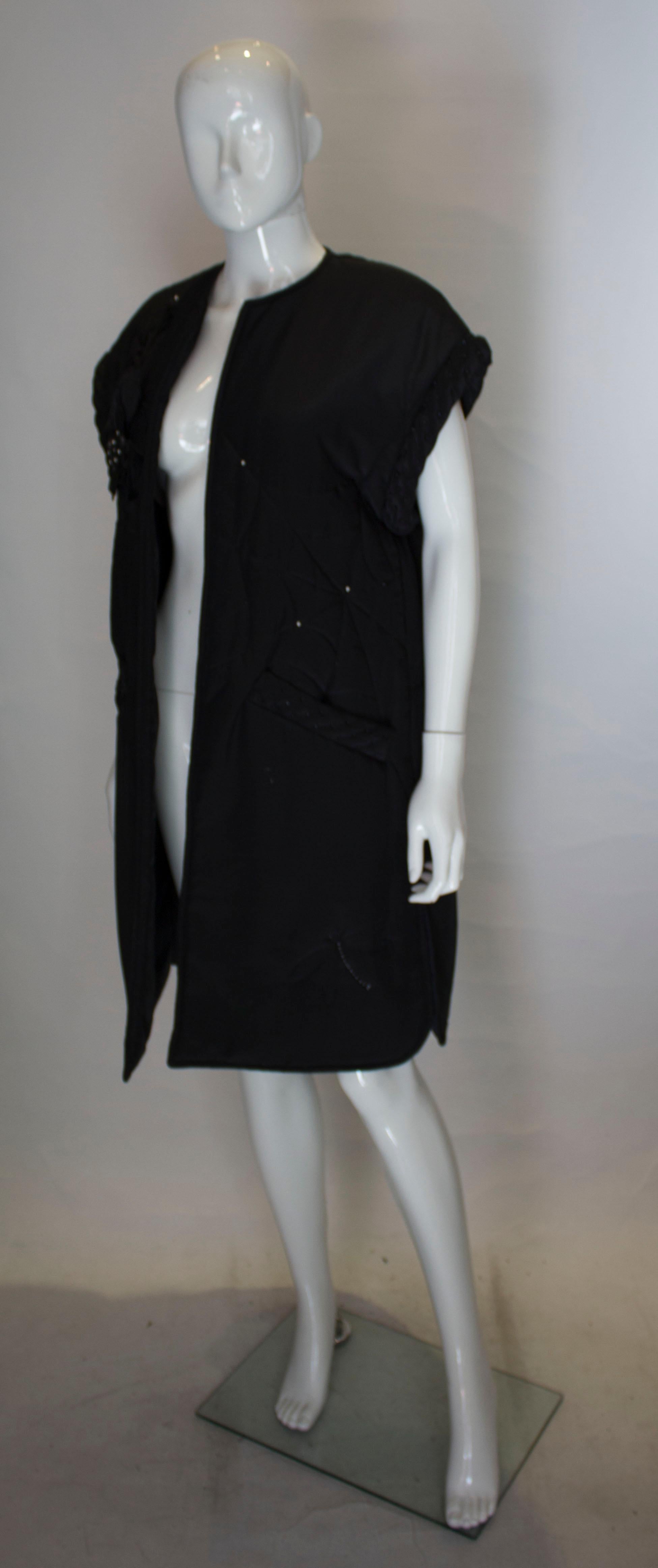 Black Vintage Waistcoat by TIna For Sale
