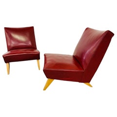 Vintage Wakefield Style Vinyl Slipper Chairs