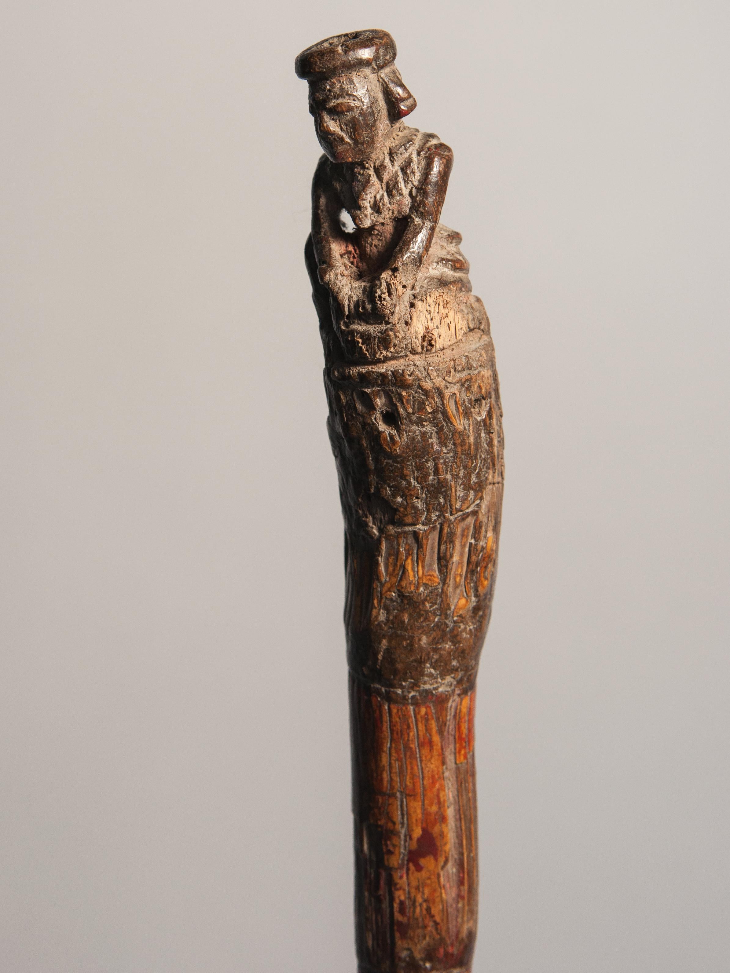 Vintage Walking Stick with Carved Figure, from Burma, Bamboo, Early 20th Century 6