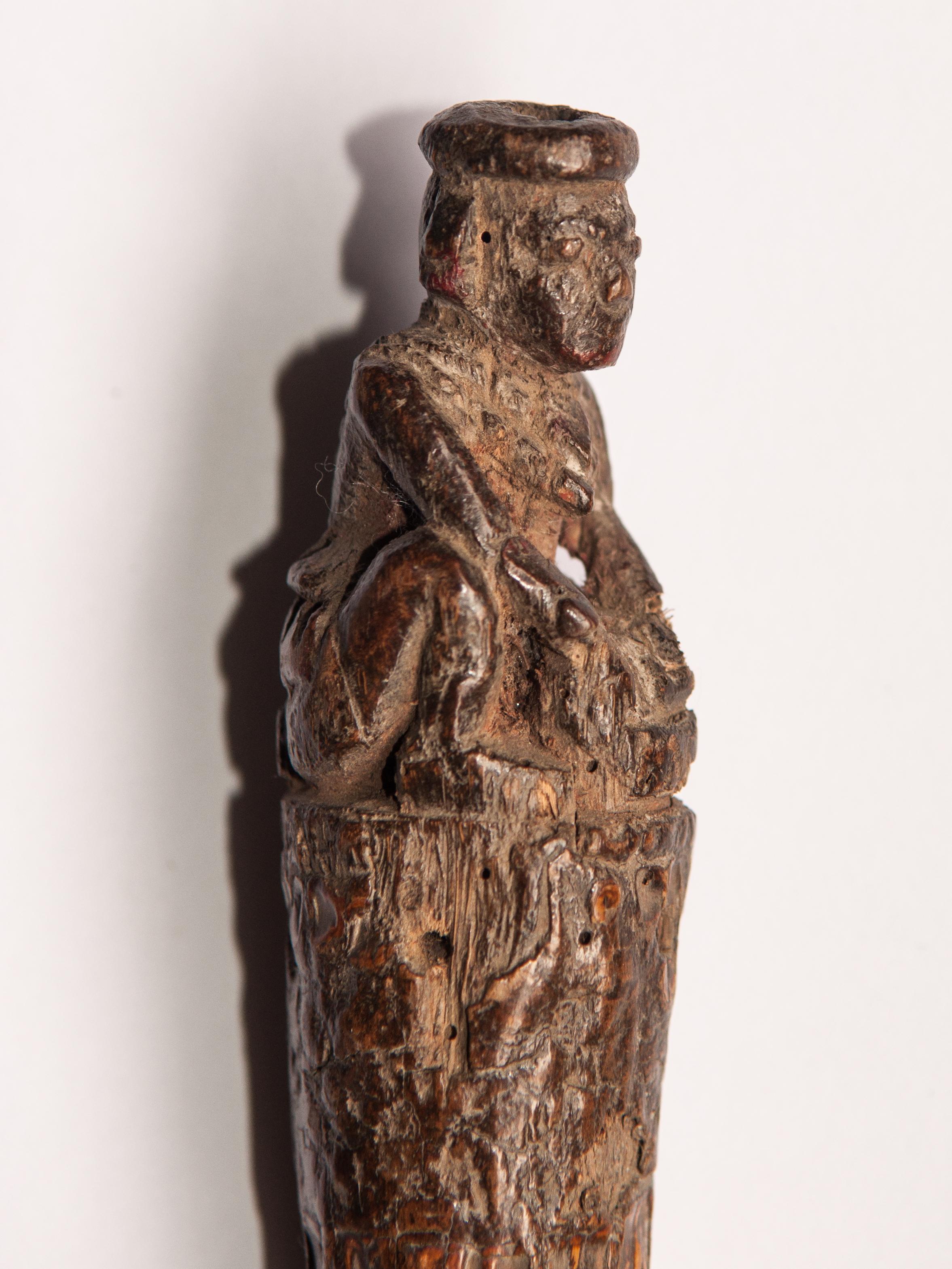 Vintage Walking Stick with Carved Figure, from Burma, Bamboo, Early 20th Century 8