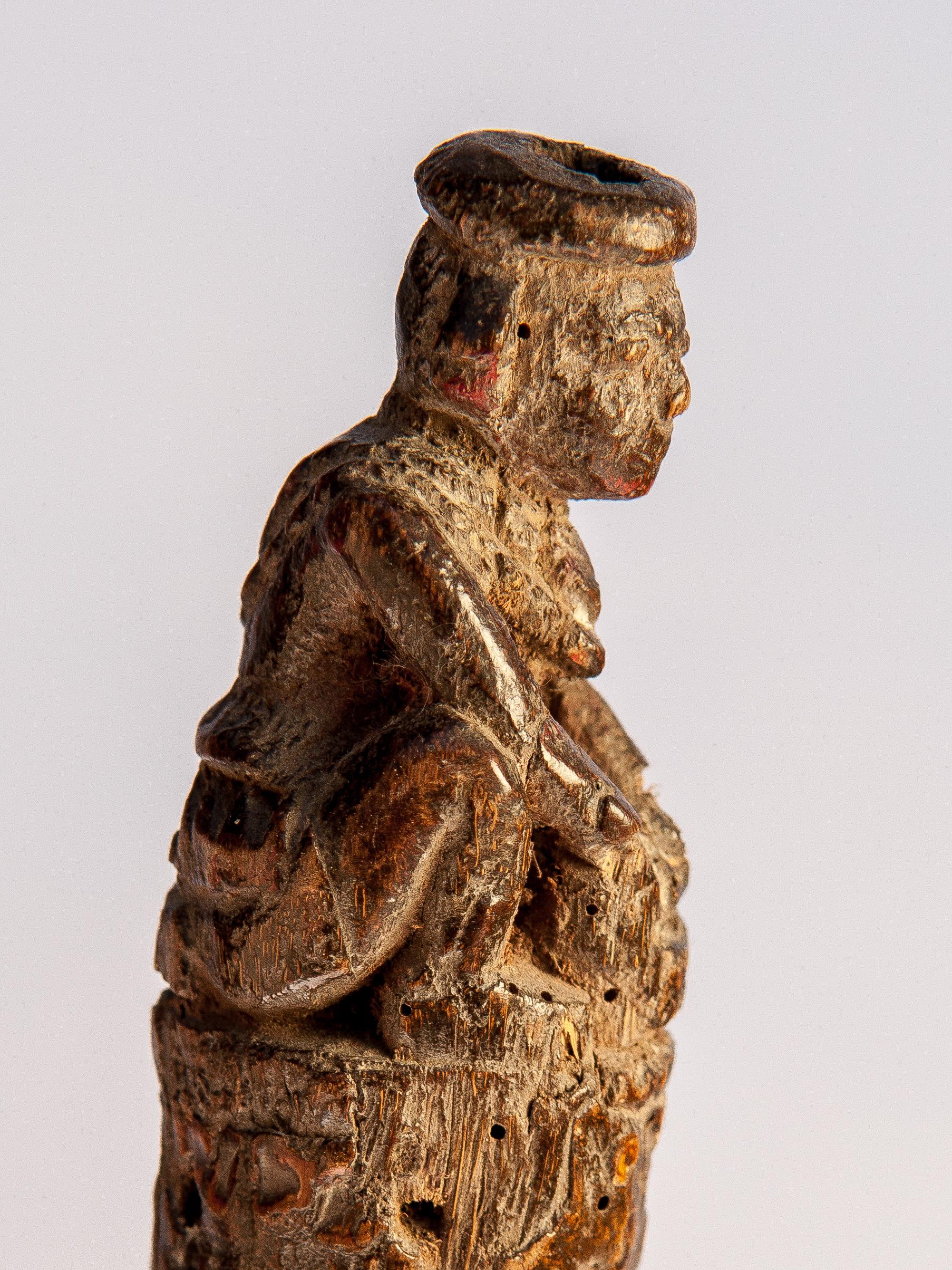 Vintage Walking Stick with Carved Figure, from Burma, Bamboo, Early 20th Century 9