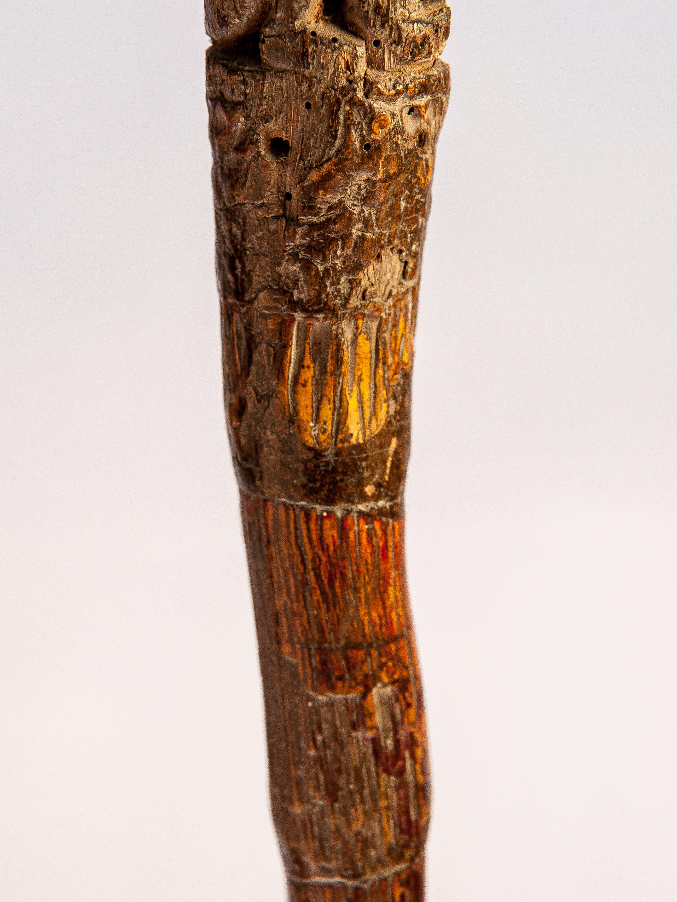 Vintage Walking Stick with Carved Figure, from Burma, Bamboo, Early 20th Century 12