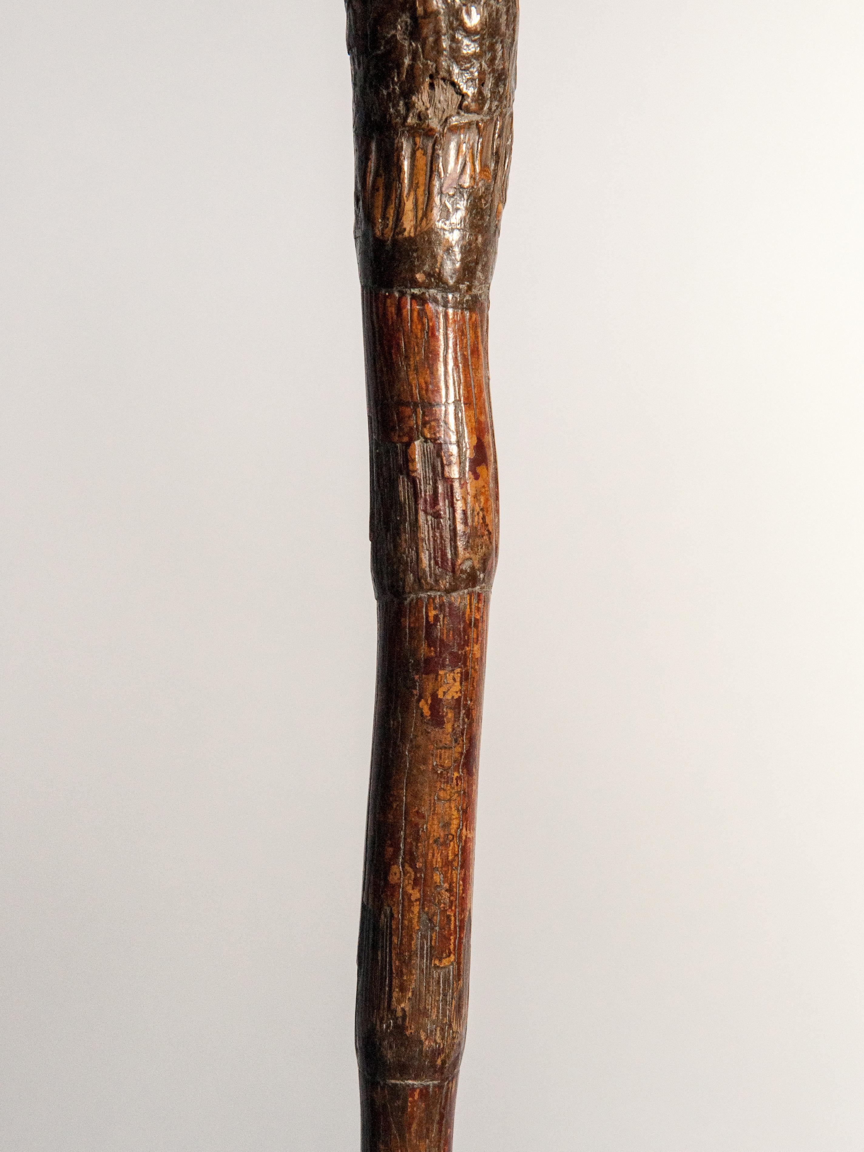 Vintage Walking Stick with Carved Figure, from Burma, Bamboo, Early 20th Century 13