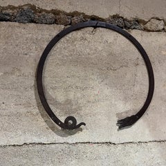 Vintage Wall Art Forged Iron Snake Sculpture