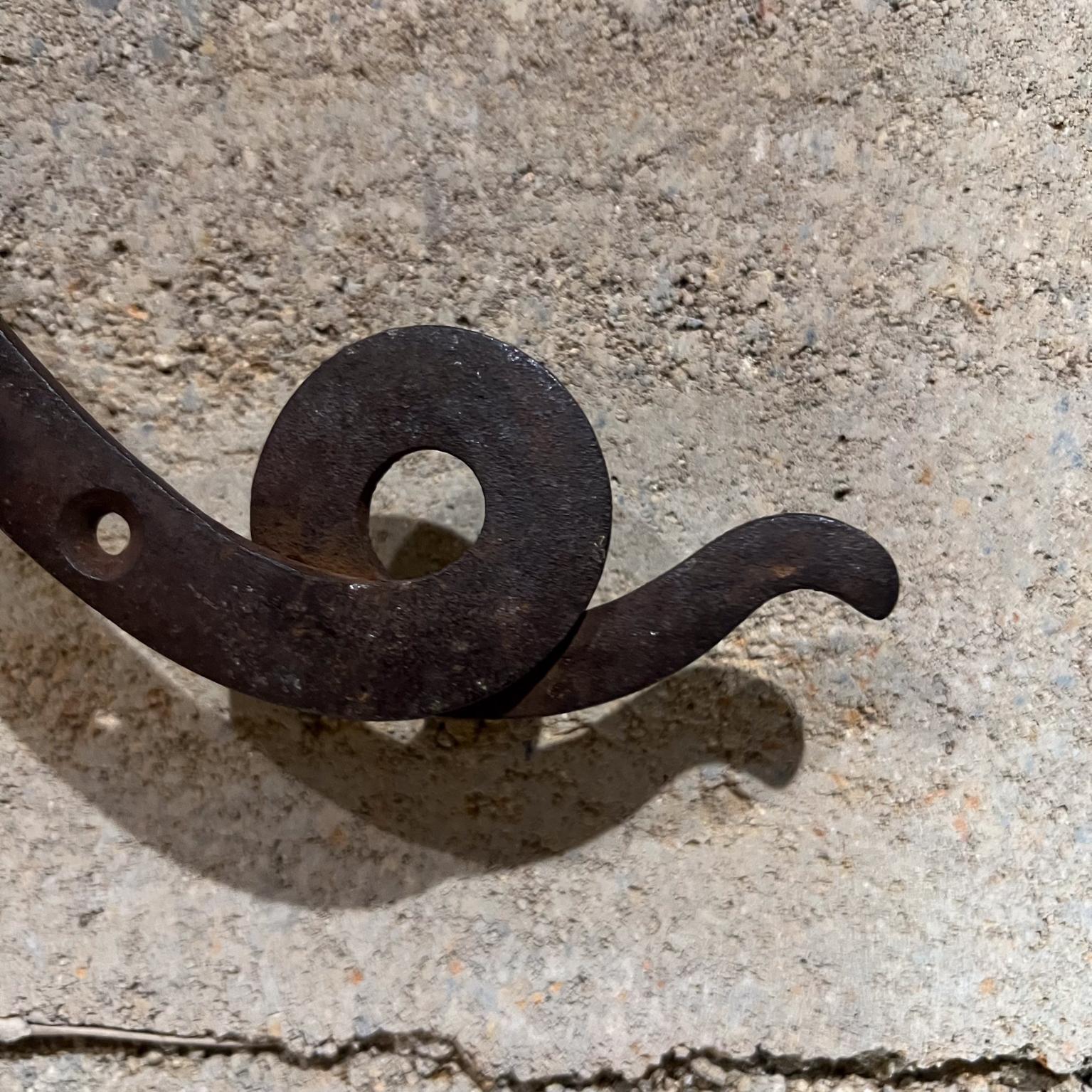 Mexican Vintage Wall Art Forged Iron Snake Sculpture For Sale