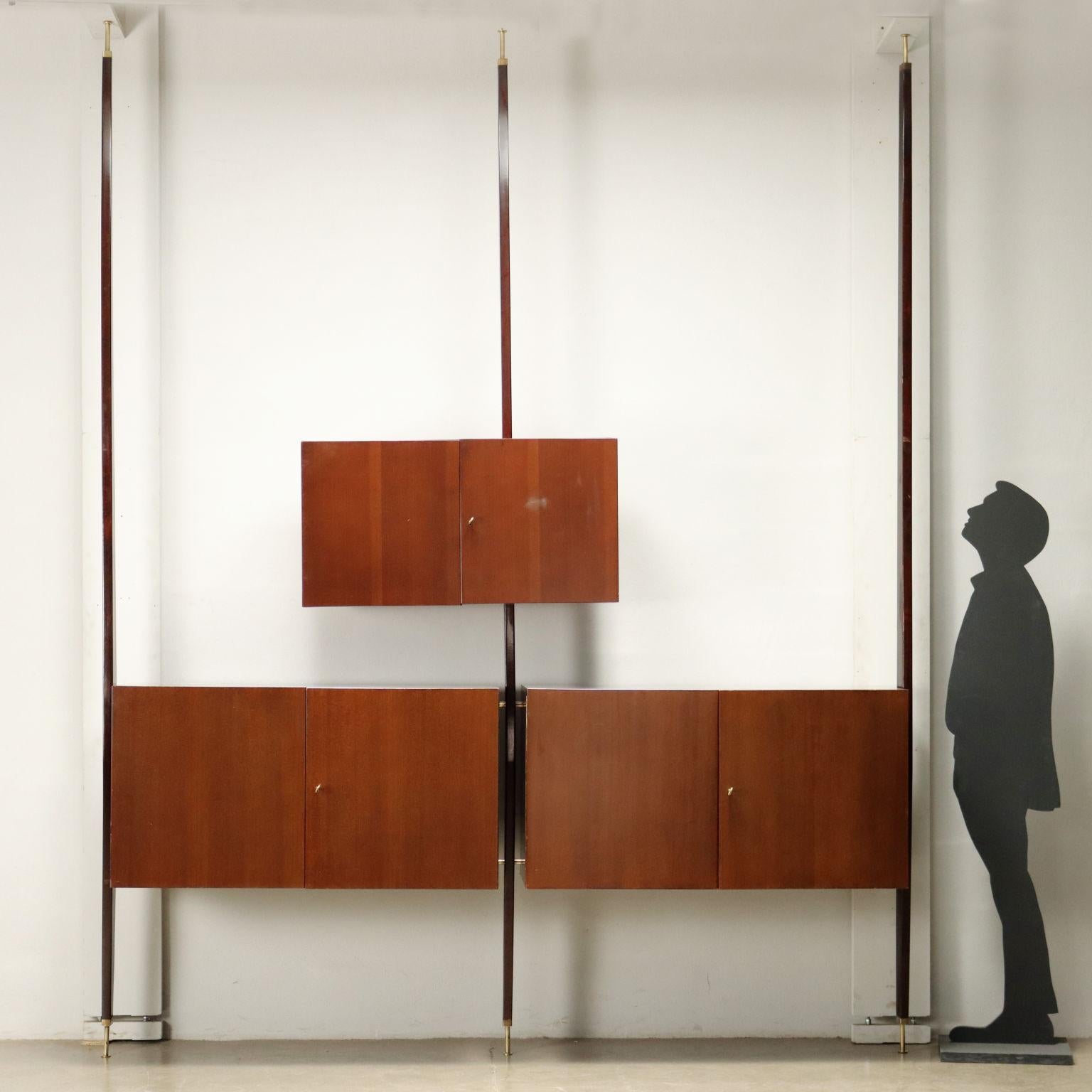 Mid-Century Modern Vintage Wall Cabinet Beech Veneer, Italy, 1960s For Sale