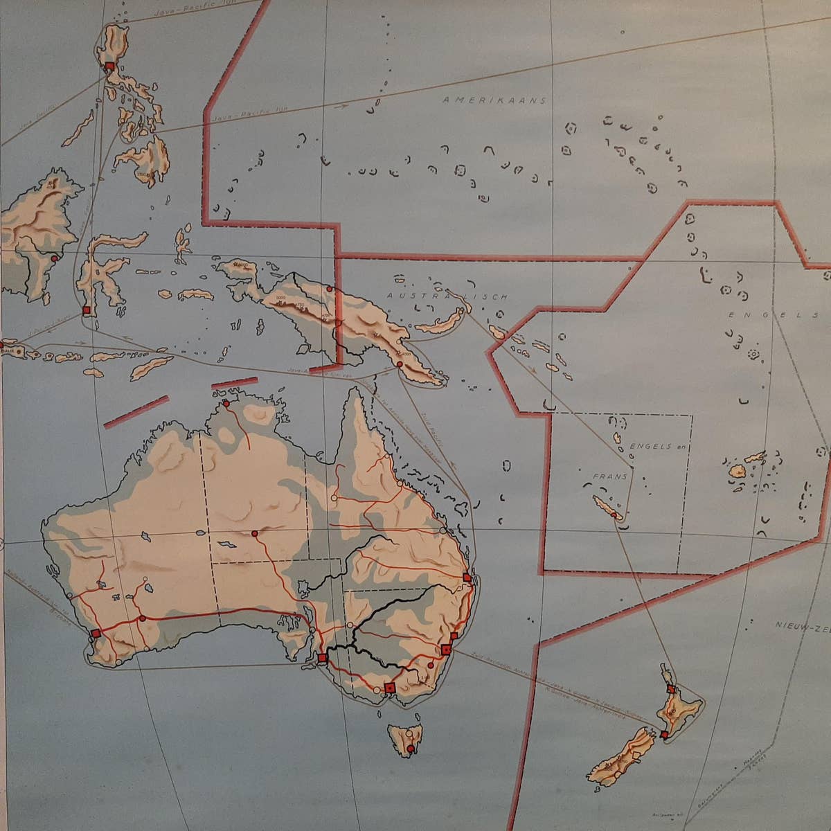 Vintage Wall Chart of Australia, 1949