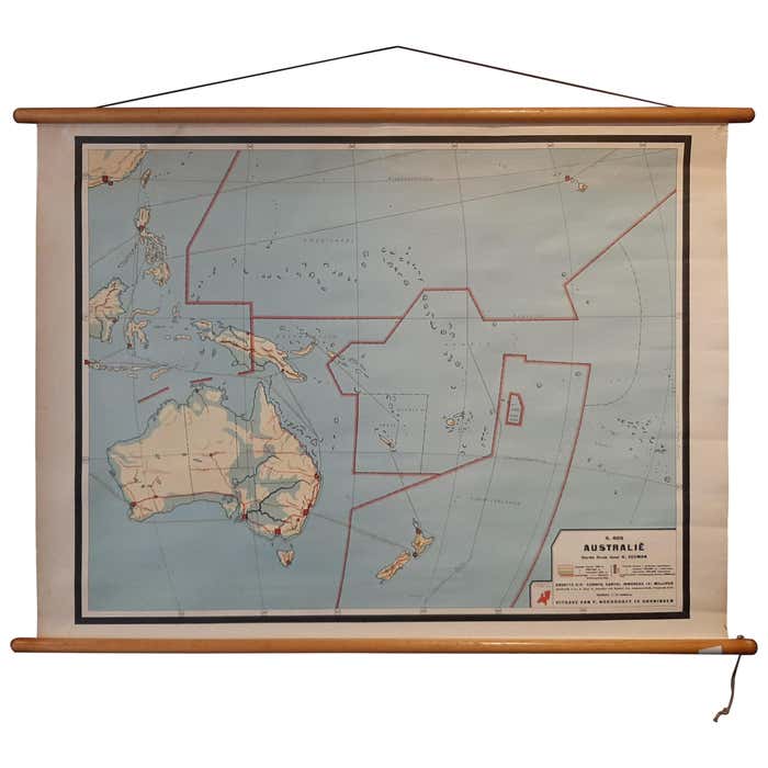 Vintage Wall Chart of Australia, 1949 For Sale at 1stDibs | tameri map ...