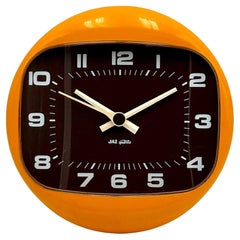 Vintage Wall Clock by JAZ - Iconic 70s Space Age Design in Mustard Yellow