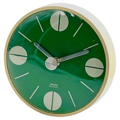 Horloge murale vintage de Krups - Design iconique des années 70 de l'ère spatiale en vert