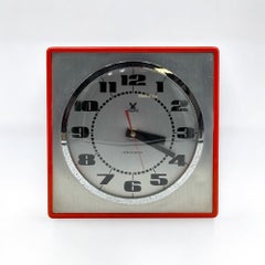Vintage Wall Clock by Stärke - 70s Design with Orange and Chrome Hues