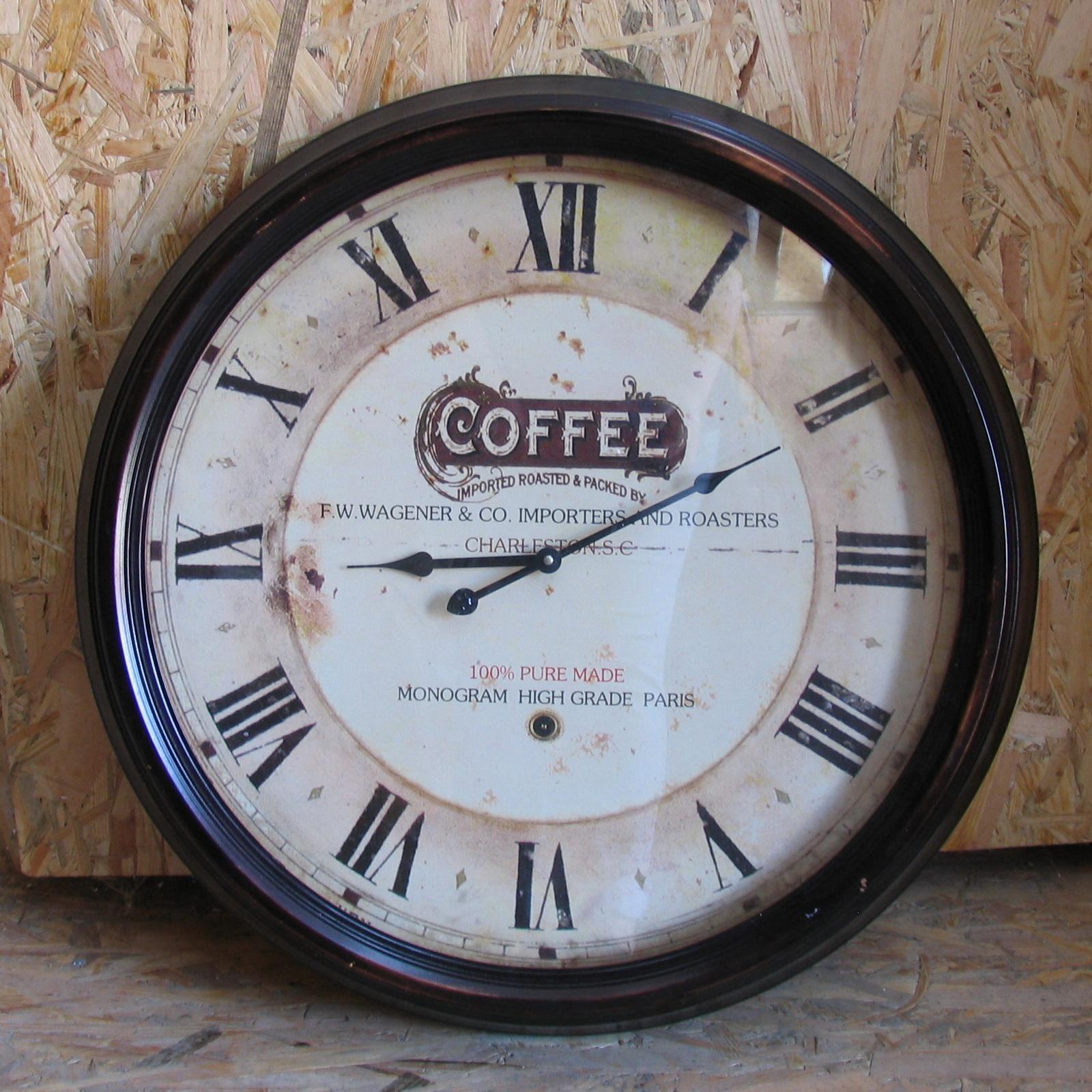 Late 20th Century Vintage Wall Clock Coffee Wagener Advert For Sale