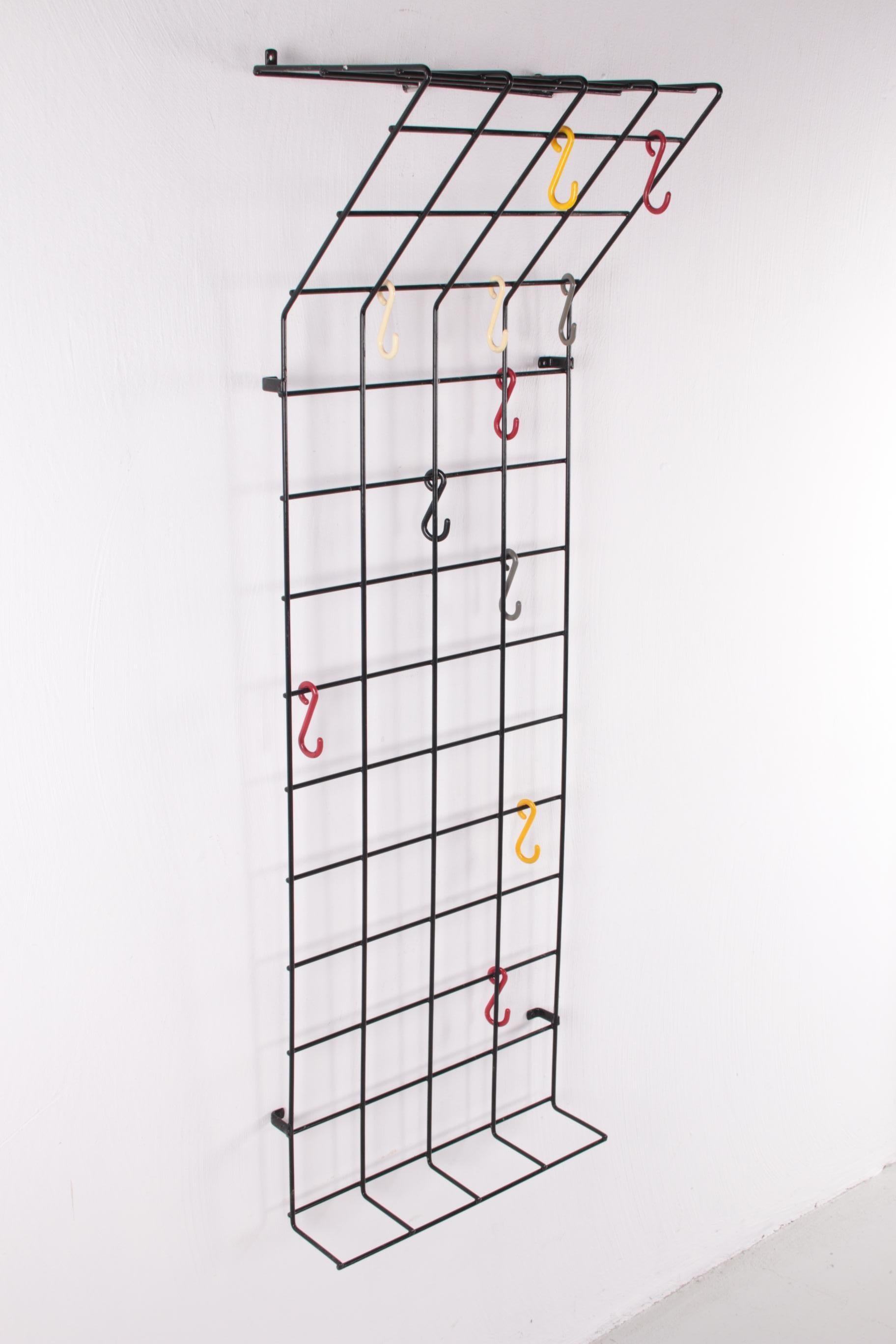 Vintage Wall Coat Rack Design by Karl Fichtel 1950s, Germany In Good Condition For Sale In Oostrum-Venray, NL