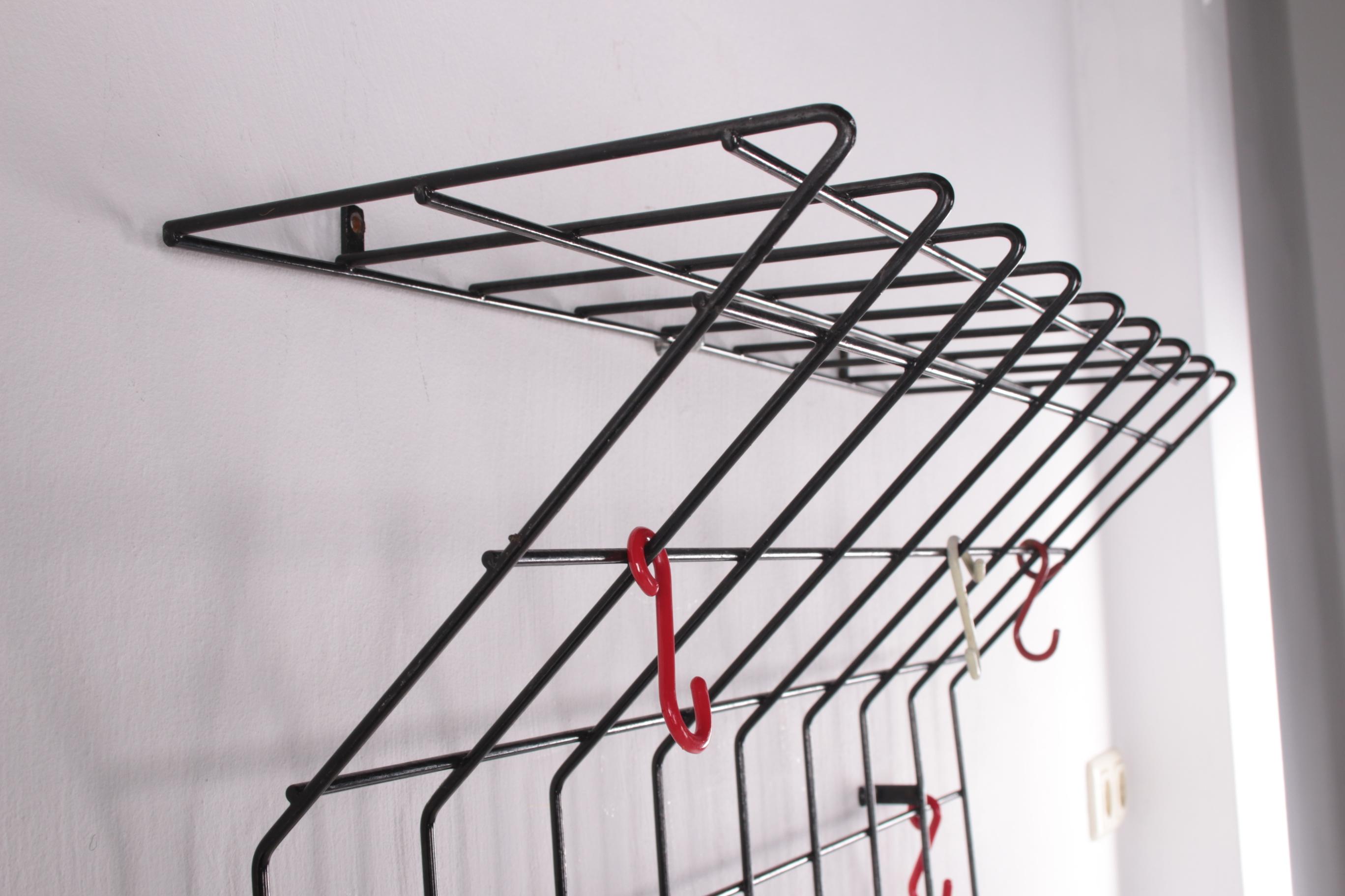 Mid-20th Century Vintage Wall Coat Rack Design by Karl Fichtel 1950s, Germany For Sale