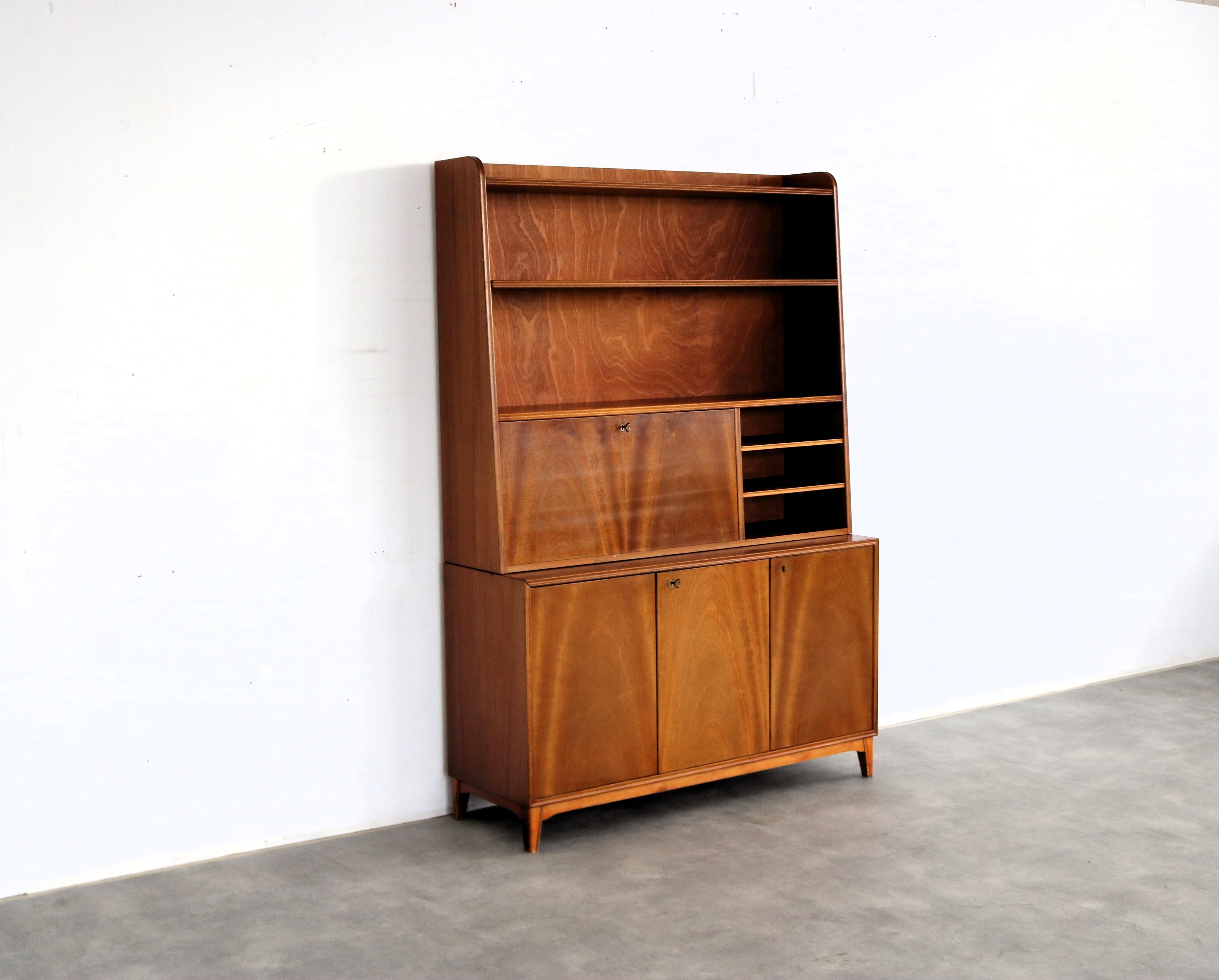 vintage wall cupboard  secretary  60s  Swedish In Good Condition In Lemmer, NL