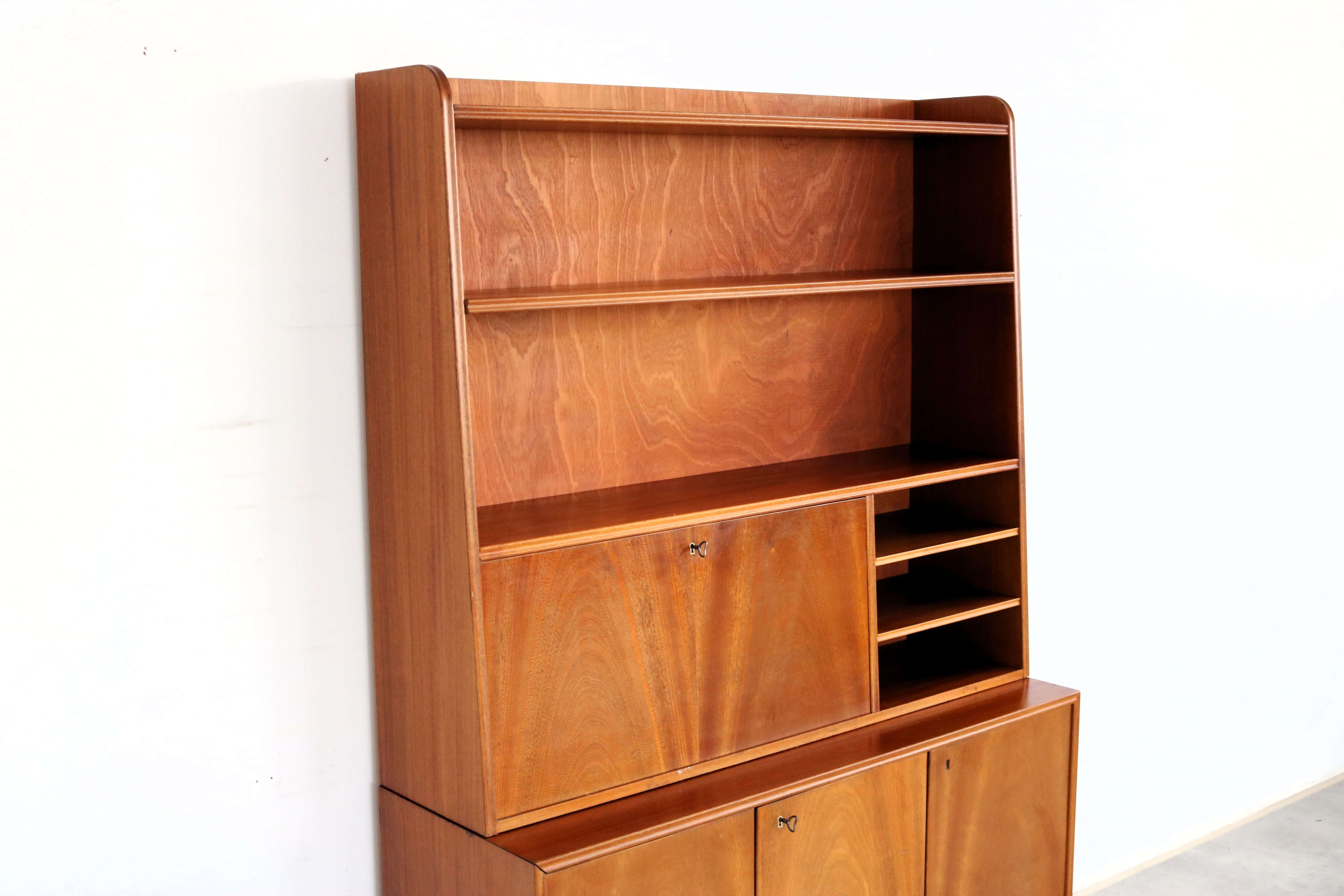 Teak vintage wall cupboard  secretary  60s  Swedish