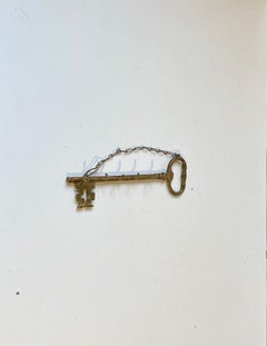 Vintage Wall Key Holder - Rack in Brass, 1960s