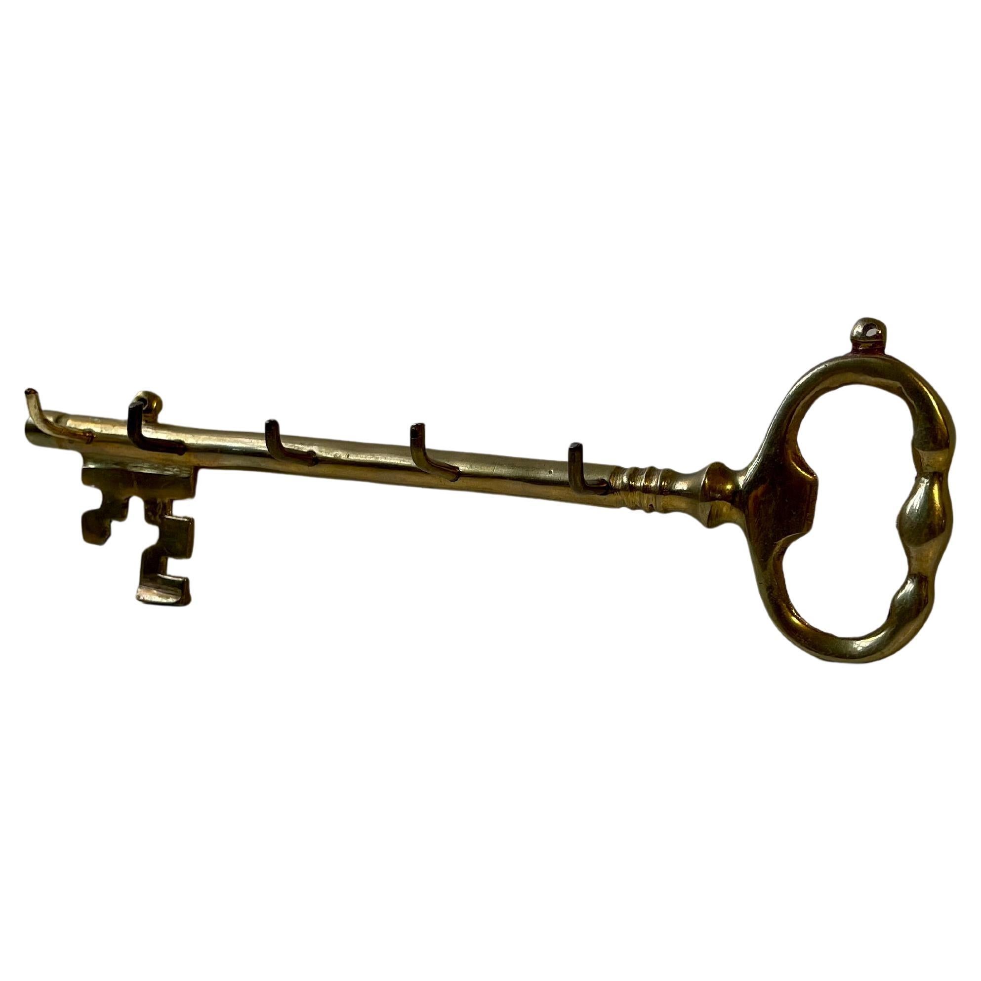 Vintage Wall Key Holder - Rack in Brass, 1960s