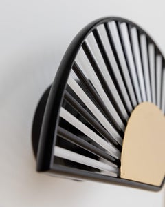 Vintage Wall Lamp Fan Shap Glass Tubes and Golden Metal Italy, 1980s