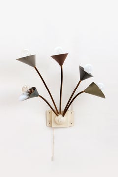 Lampada da parete d'epoca a 5 luci - Metallo d'ottone, 1960 Danimarca