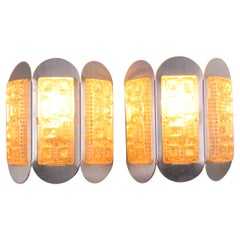 Vintage Wall Lamps by Vitrika with Relief, 60s