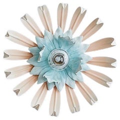 Vintage Wall Light Flower in Painted Metal, France 1950s