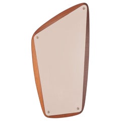 VINTAGE WALL MIRROR 60er TEAK FRAME DANISH DESIGN