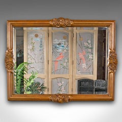 Miroir mural vintage continental, doré, par Overmantle, néo-Régence, fin du XXe siècle