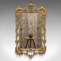 Vintage Wall Mirror, English, Cast Metal, Hall, Overmantle, Rococo Style, 1940