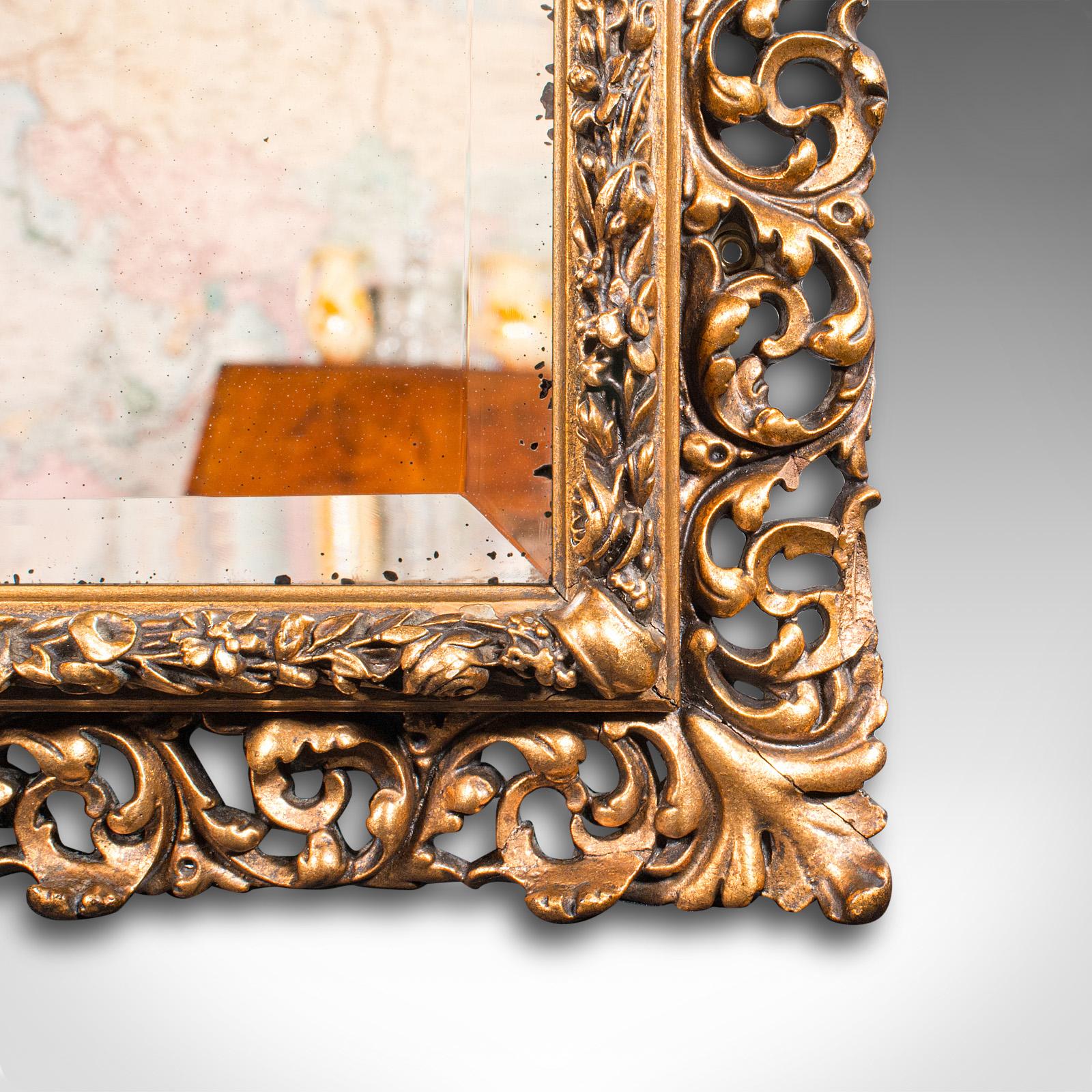 Espejo de Pared Vintage, Francés, Giltwood, Salón, Ornamentado, Mediados de Siglo, C.1950 en Bueno estado para la venta en Hele, Devon, GB