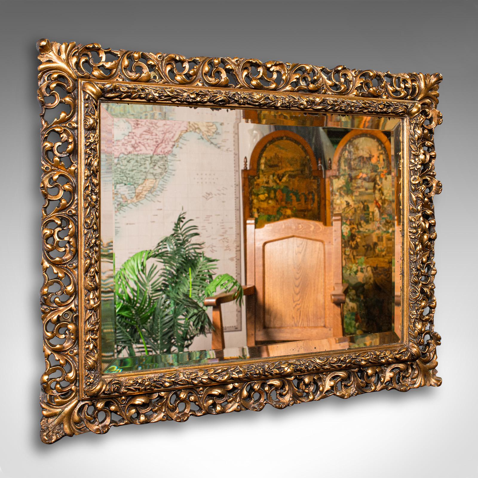 Espejo de Pared Vintage, Francés, Giltwood, Salón, Ornamentado, Mediados de Siglo, C.1950 en venta 1
