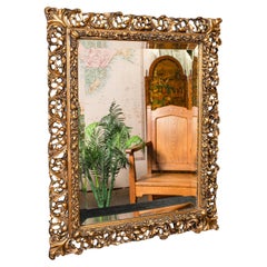 Vintage Wall Mirror, French, Giltwood, Hall, Lounge, Ornate, Mid Century, C.1950