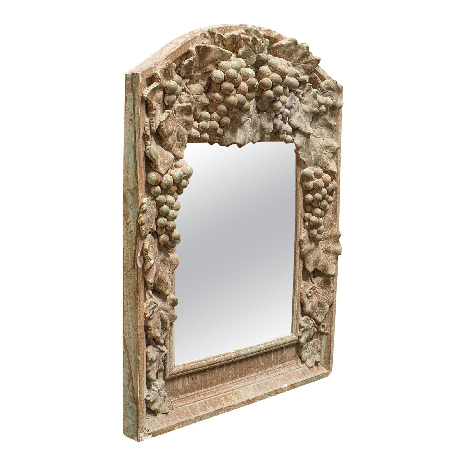 Vintage Wall Mirror, French, Plaster, Hall, Overmantle, 20th Century, circa 1950 For Sale