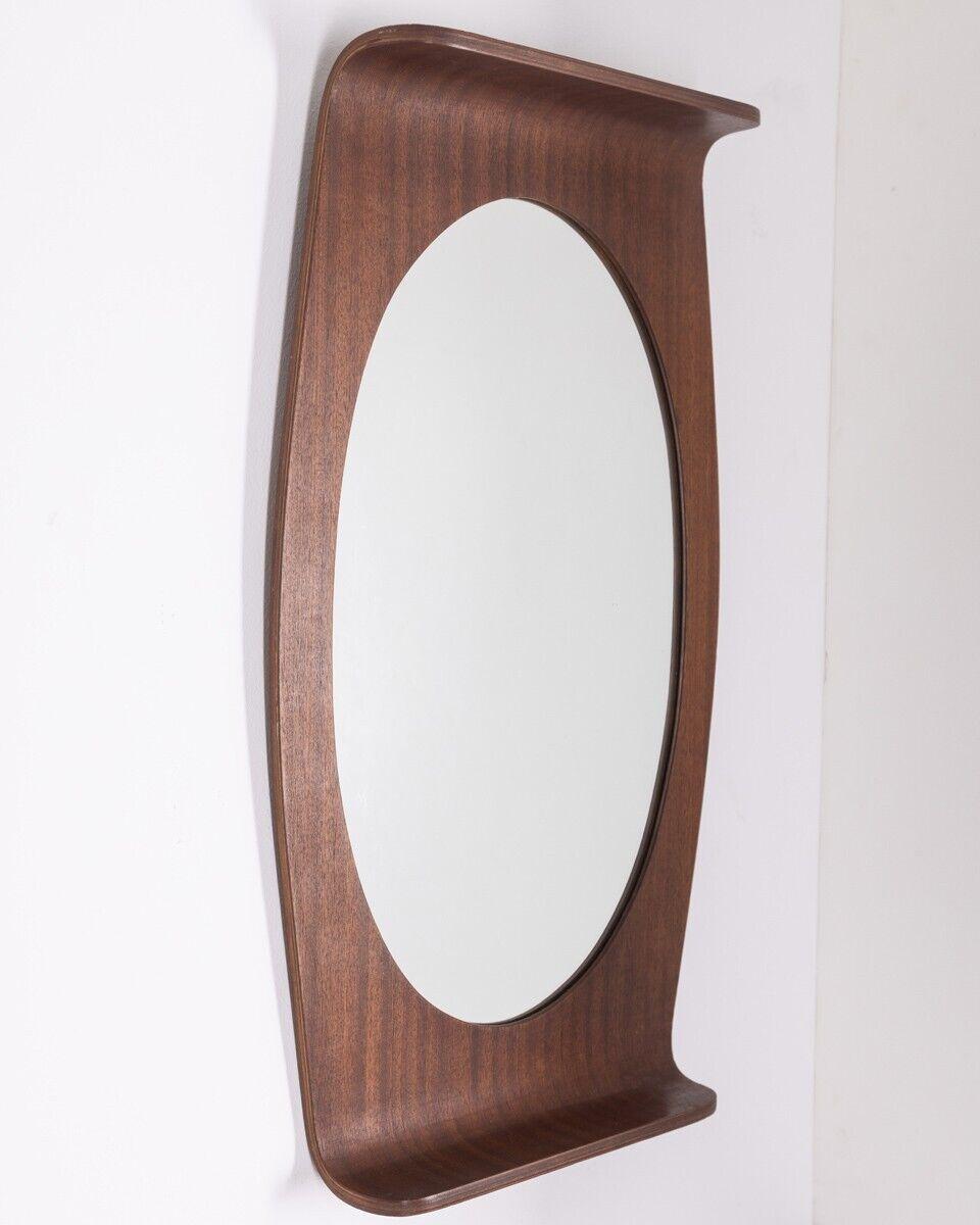Wood Vintage Wall Mirror from the 50's Campo & Graffi Design For Sale