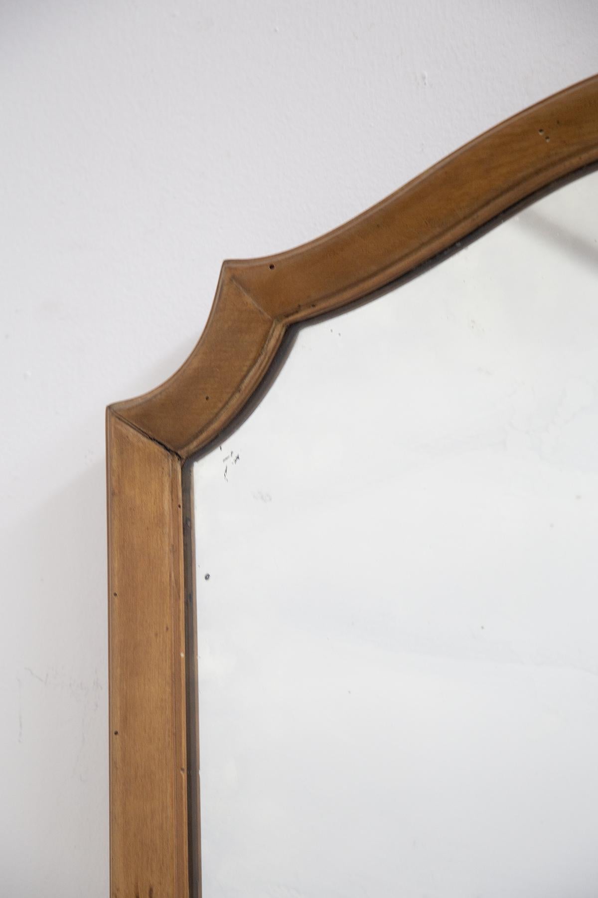 Mid-Century Modern Vintage Wall Mirror in Wood by Paolo Buffa