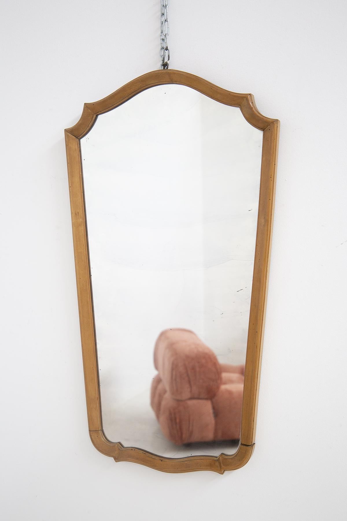 Mid-20th Century Vintage Wall Mirror in Wood by Paolo Buffa
