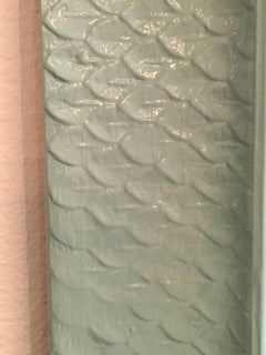 Vintage Wall Mirror Lacquered Palm Beach Green Large