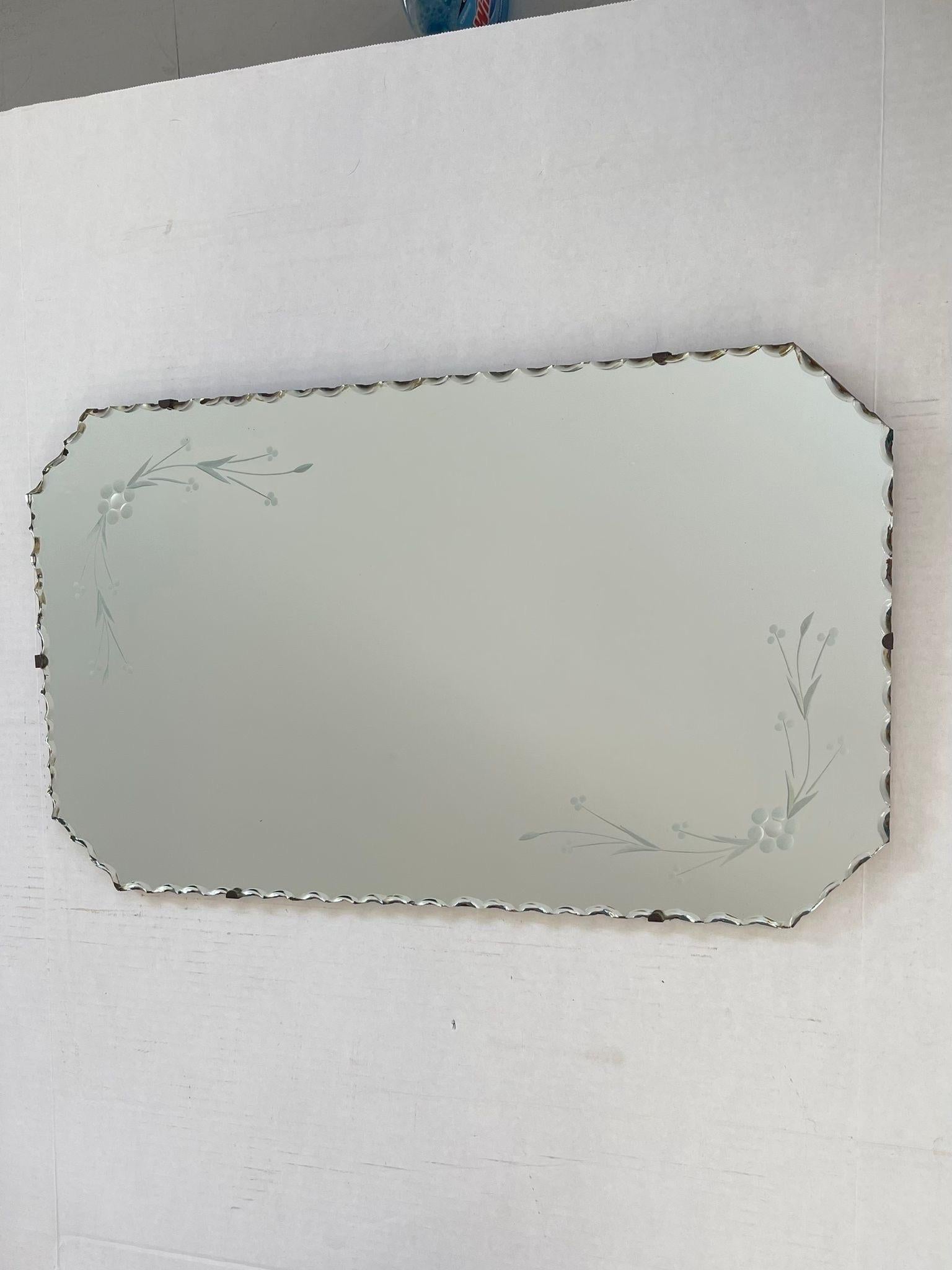 etched mirror vintage