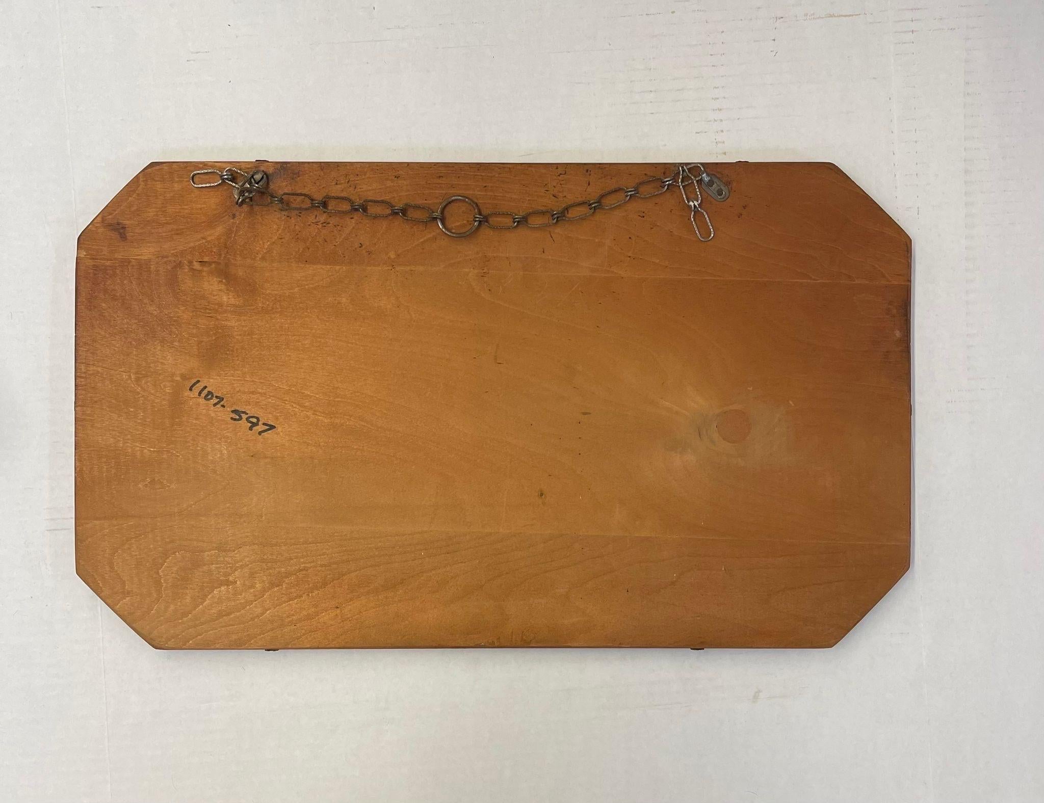 Vintage Wall Mirror With Floral Etching and Scallop Beveled Edges. 1