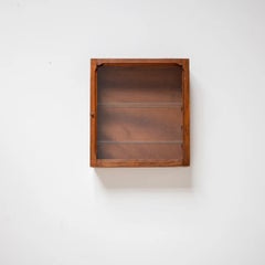 Vintage Wall-Mounted Cabinet with Glass Door, France, 1950s