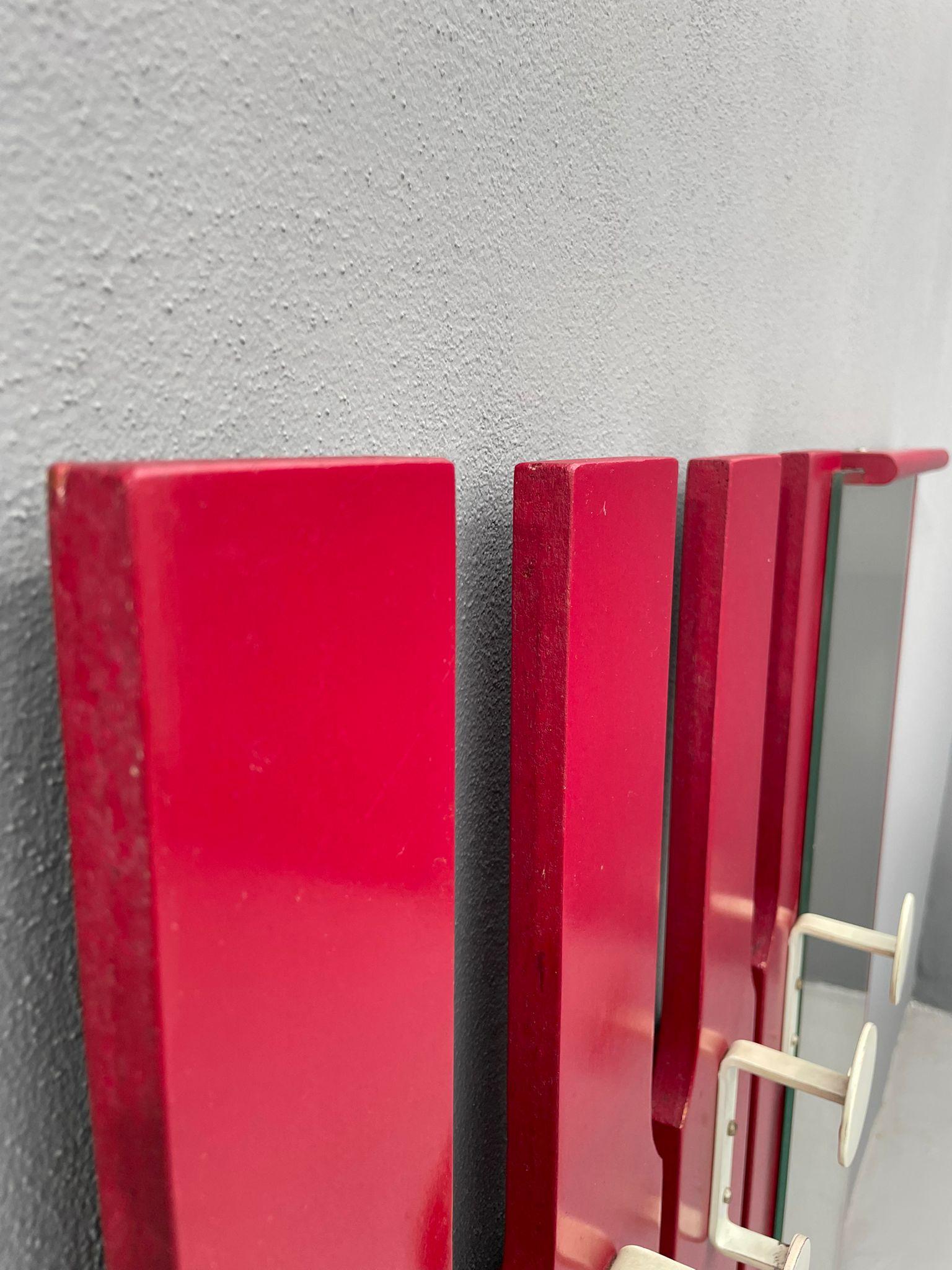 Perchero Vintage de Pared con Espejo y Cajón, Años 60, Checoslovaquia en venta 9