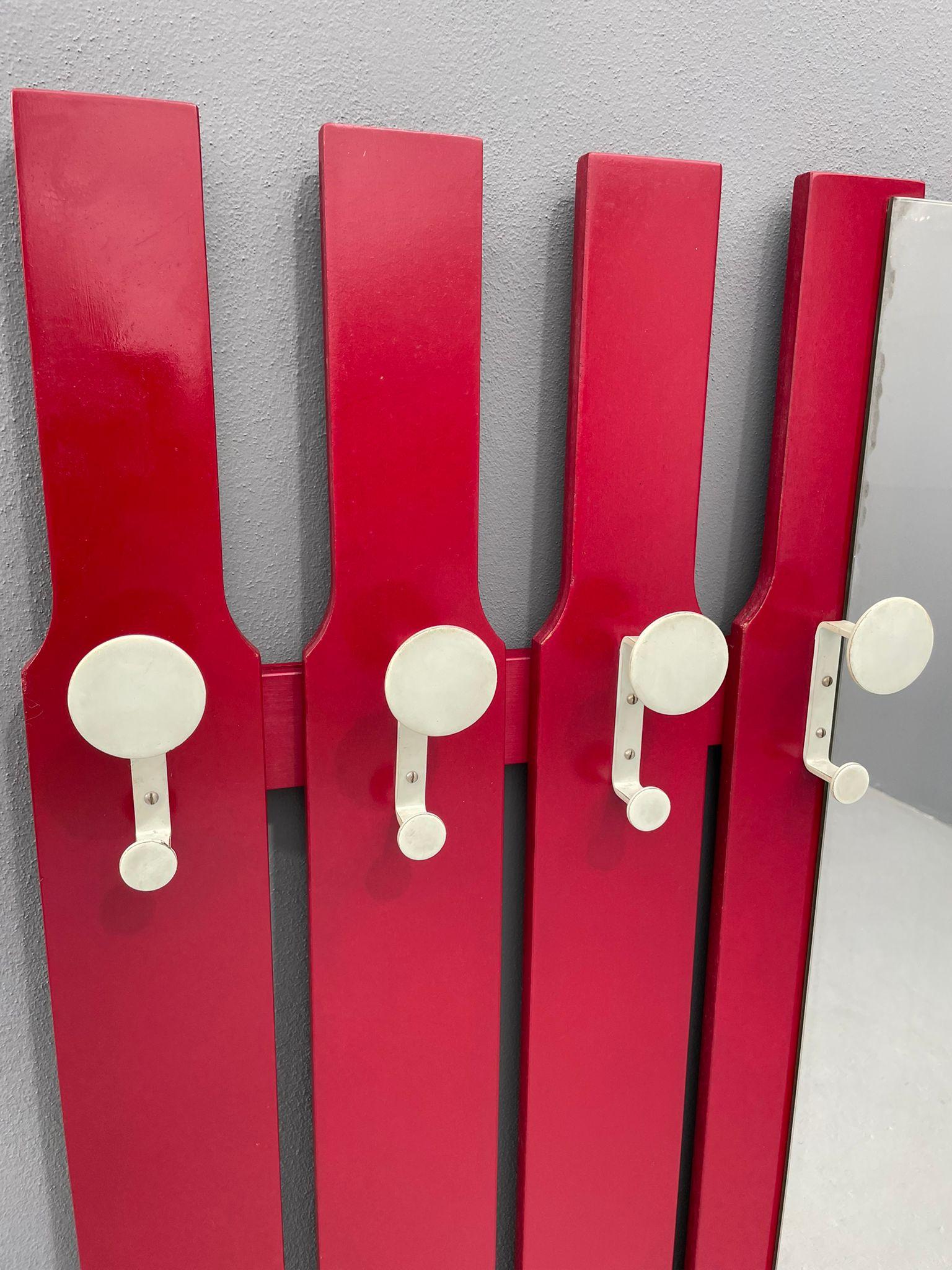 Perchero Vintage de Pared con Espejo y Cajón, Años 60, Checoslovaquia en venta 11