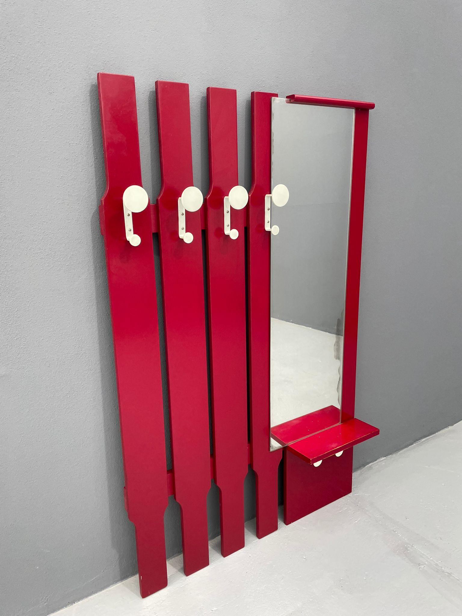 Perchero Vintage de Pared con Espejo y Cajón, Años 60, Checoslovaquia en venta 13